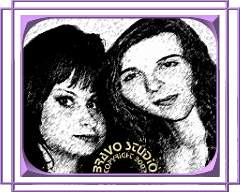 Gwen & Joann Drawing humor, by Sam C. Chan