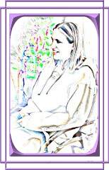 Renee Drawing, by Sam C. Chan